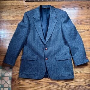 Vintage Jacobson’s Men's Herringbone Wool Blazer - Gray